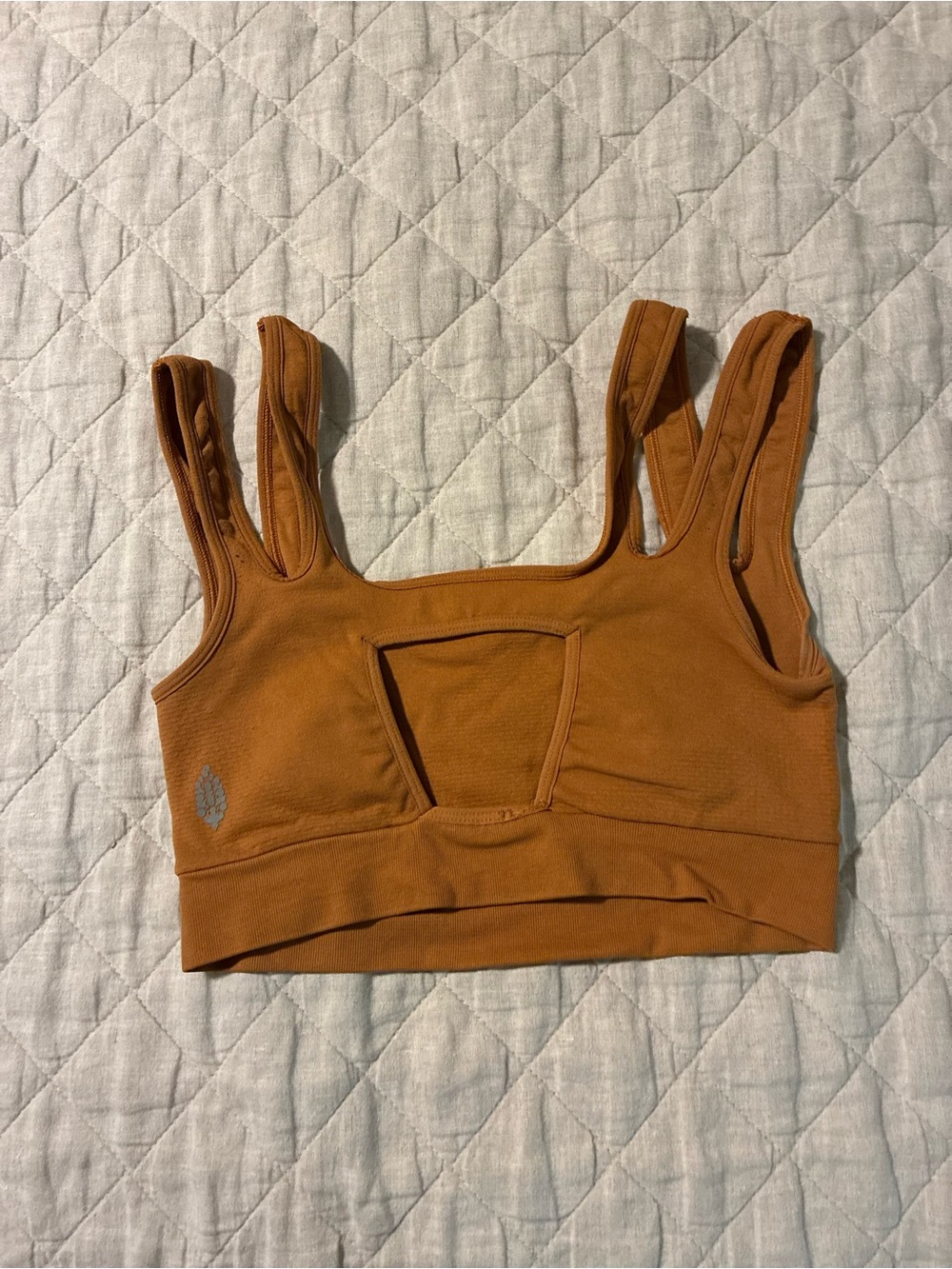 Free People Rust Orange Cutout Sports Bra